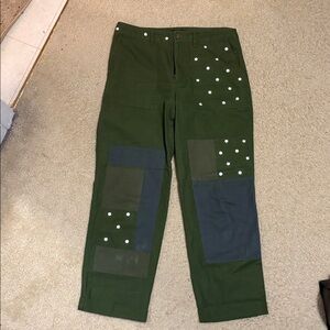 J. Crew Green Patchwork women's  chino sz 8 NWT
